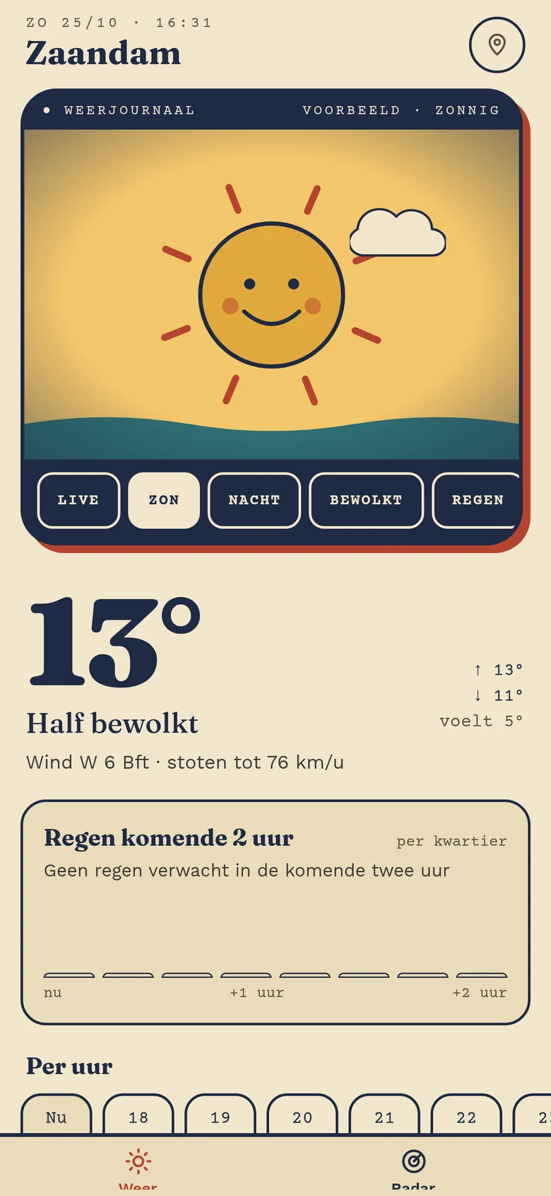 Weather on a phone